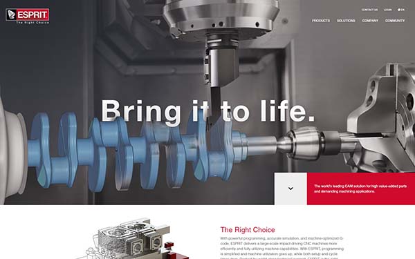 Esprit CAM website redesigned