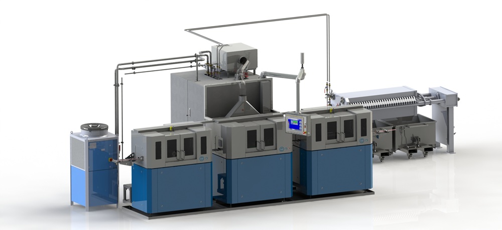 Inline cleaning after deburring for residue-free surfaces